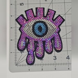 Evil Eye Sequins Iron On Patch Embroidered Applique Patches Sew on